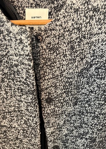 Düğmesiz Gri Klasik Kaban - Görsel 3