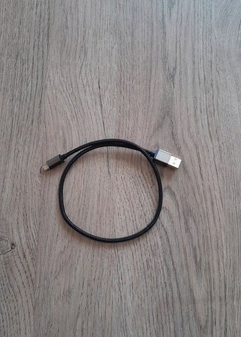 SİYAH USB ÖRGÜ TELEFON ŞARJ KABLOSU. - Görsel 3