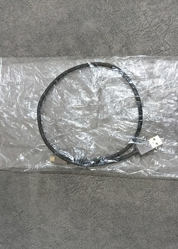 SİYAH USB ÖRGÜ TELEFON ŞARJ KABLOSU. - Görsel 2