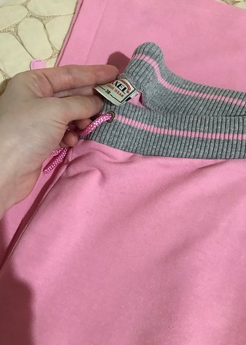 Fermuarlı Pembe Kolsuz Kız Eşofman Takımı - Görsel 4