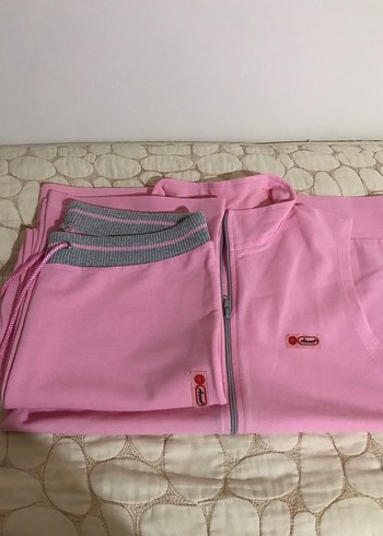 Fermuarlı Pembe Kolsuz Kız Eşofman Takımı - Görsel 6