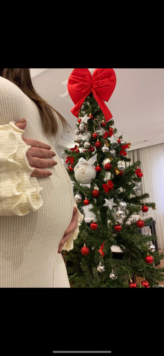 Beyaz Bohem Uzun Kollu Hamile elbise - Görsel 2