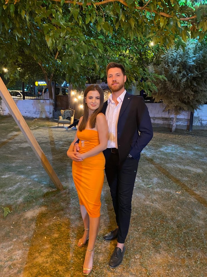 Parlak Turuncu Mini Straplez Elbise - Görsel 2