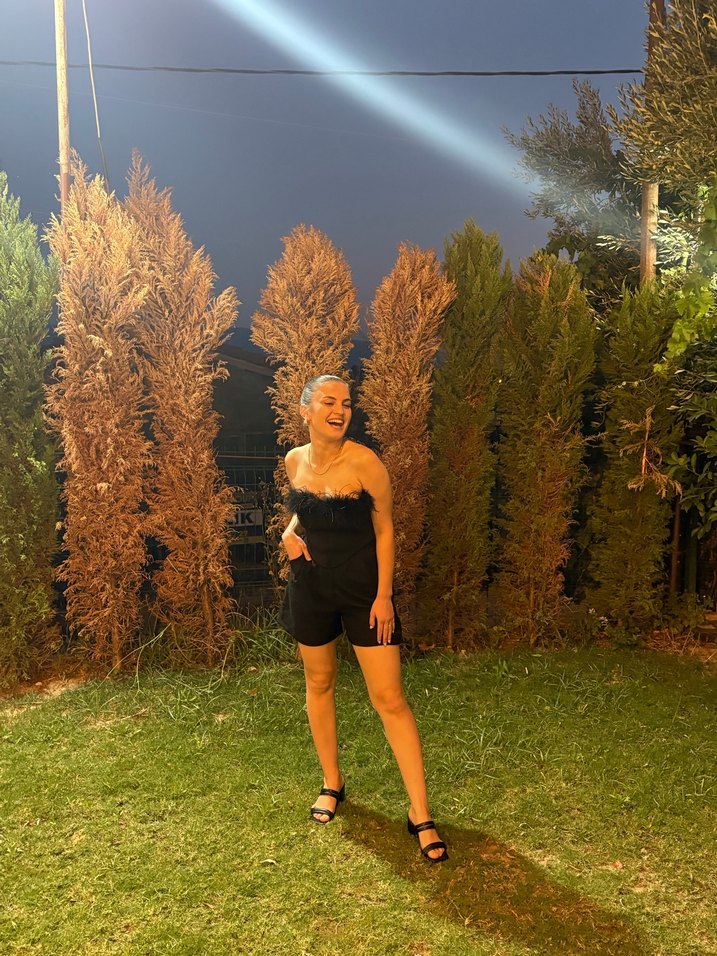 Kürk Detaylı Straplez Mini Siyah büstiyer - Görsel 2