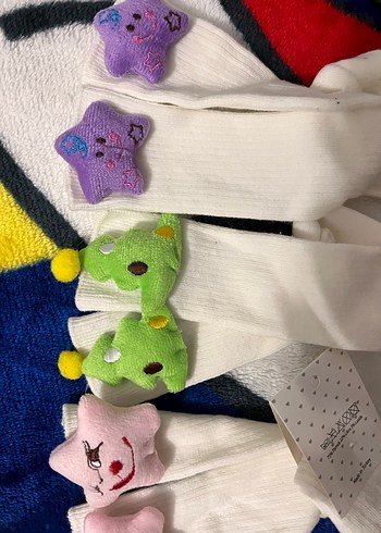 Oyuncaklı  ve Renkli Kız Çorabı diz altı - Görsel 6