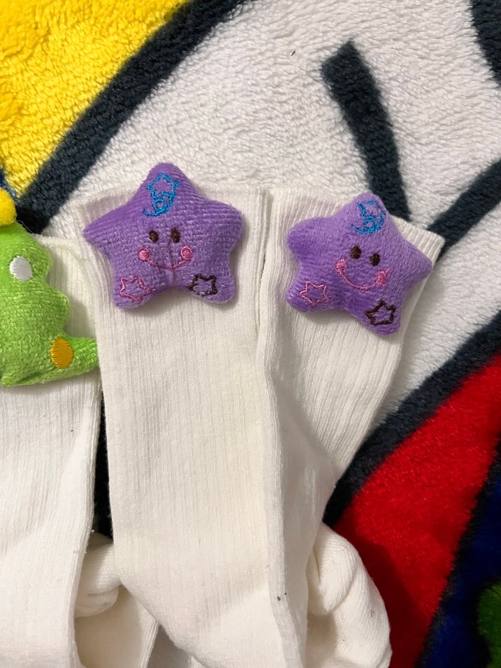 Oyuncaklı  ve Renkli Kız Çorabı diz altı - Görsel 2