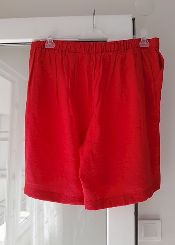 Kırmızı Hamile Keten Şort - Görsel 6