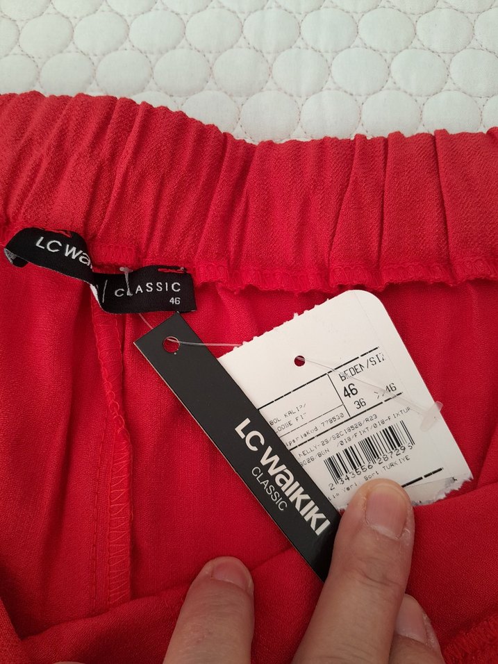 Kırmızı Hamile Keten Şort - Görsel 2