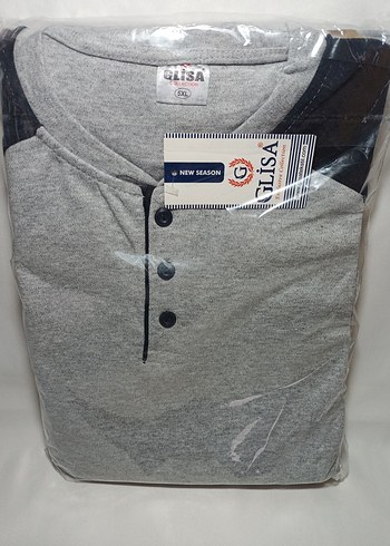 Gri Battal  Uzun Kollu Erkek Pijama Takımı 5XL - Görsel 4