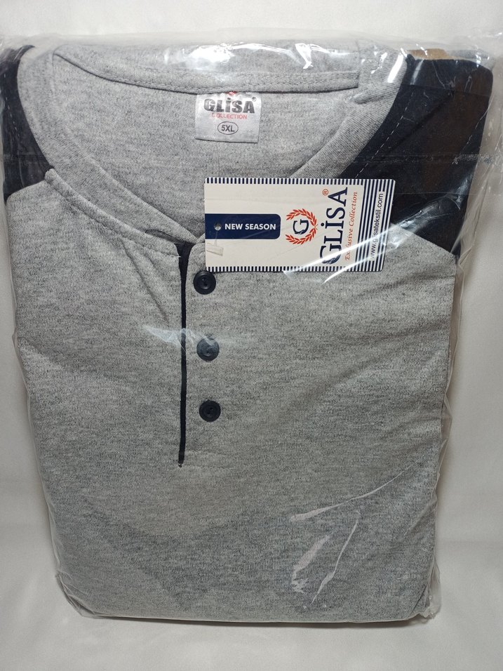 Gri Battal  Uzun Kollu Erkek Pijama Takımı 5XL - Görsel 5