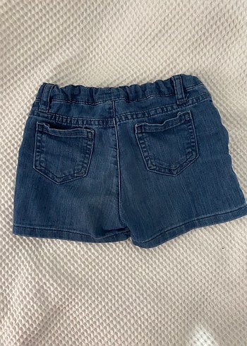 Kızlar için Düğmeli Mavi Kot Şort - Görsel 3