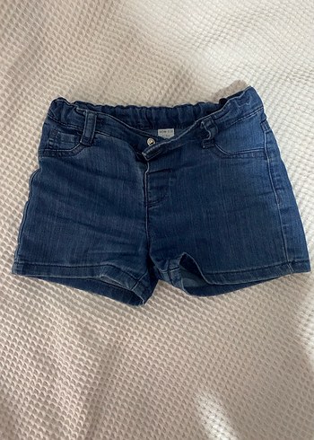 Kızlar için Düğmeli Mavi Kot Şort - Görsel 2