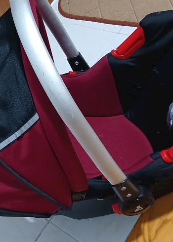 Bordo ve Gri Bebek Arabası - Görsel 8