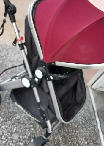 Bordo ve Gri Bebek Arabası - Görsel 3