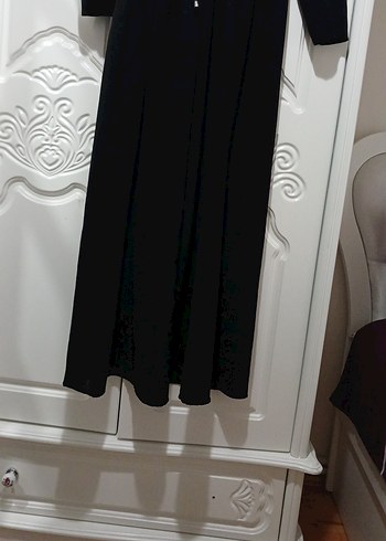 Uzun Siyah Kemerli Kadın Elbise - Görsel 4