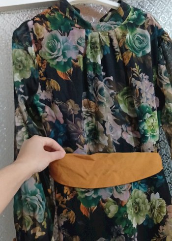 Çiçek Desenli Uzun Bohem Elbise - Görsel 5