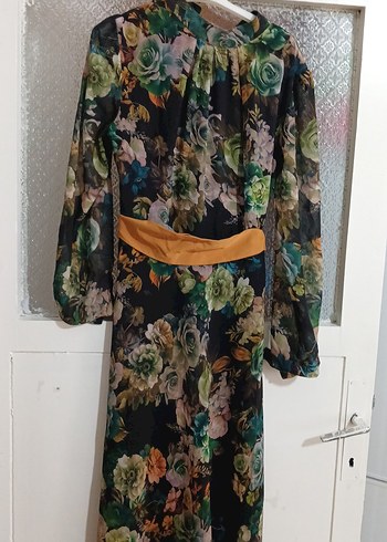 Çiçek Desenli Uzun Bohem Elbise - Görsel 2