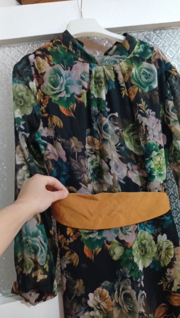 Çiçek Desenli Uzun Bohem Elbise - Görsel 5