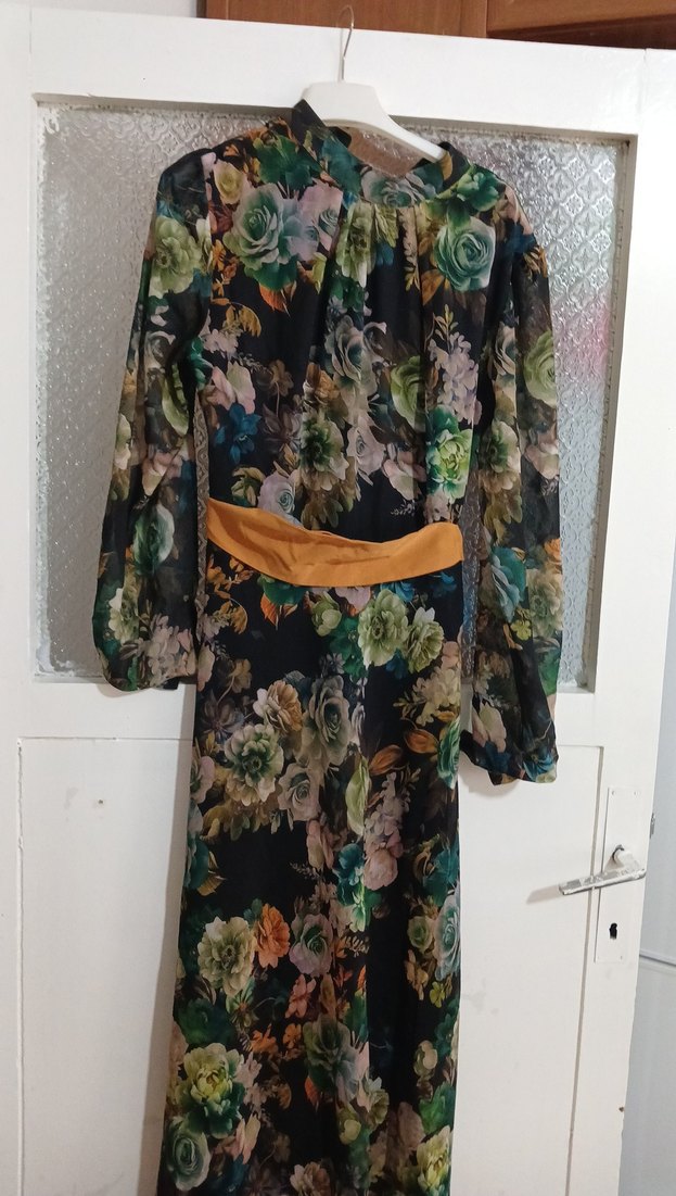 Çiçek Desenli Uzun Bohem Elbise - Görsel 2