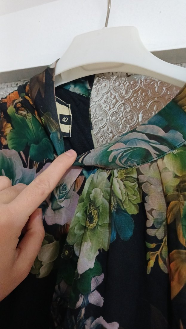 Çiçek Desenli Uzun Bohem Elbise - Görsel 4