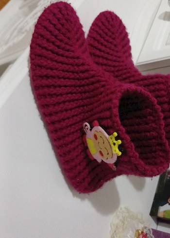 Kızlar için Örgü Bohem Sıcak Ev Terliği - Görsel 3