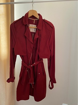 l Beden bordo Renk Pull and bear trençkot