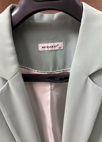 44 Beden yeşil Renk Düğmeli Yeşil Midi Blazer Ceket