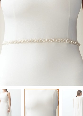 Modern Klasik Straplez Uzun Beyaz Gelinlik - Görsel 3