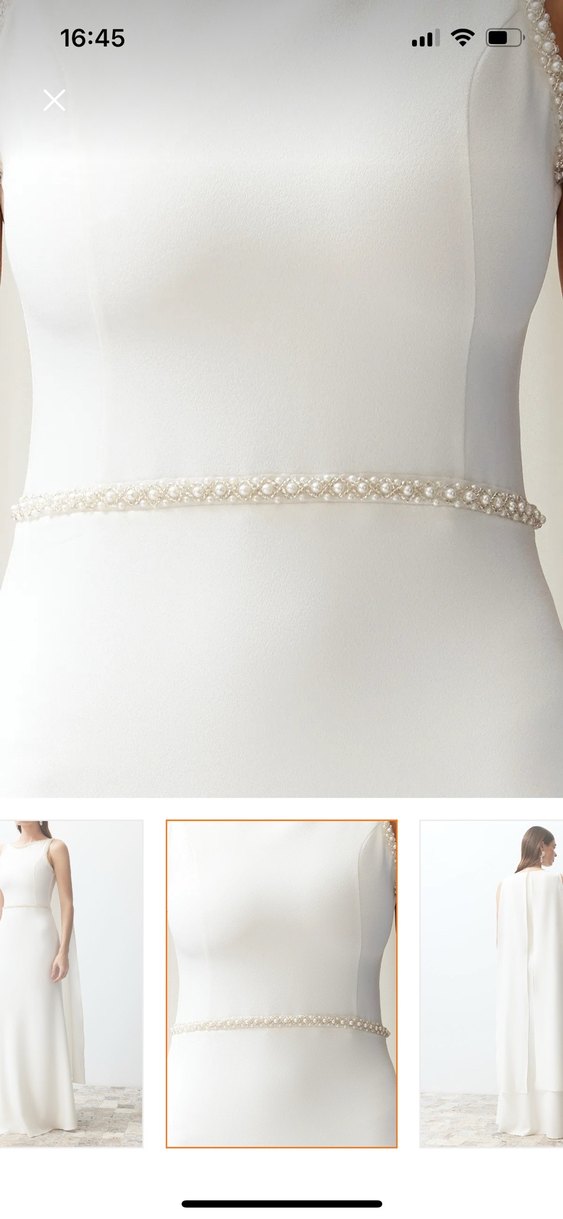 Modern Klasik Straplez Uzun Beyaz Gelinlik - Görsel 3