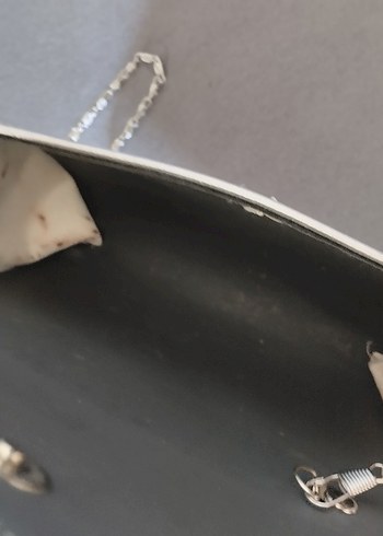 Beden gri Renk Gri Metal Zincir Detaylı Kadın Çanta