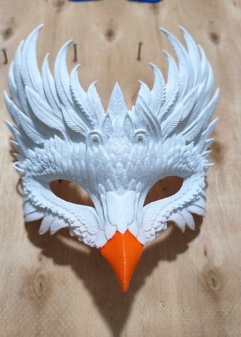 Beyaz Baykuş Figürlü Yüz Maskesi - Görsel 3