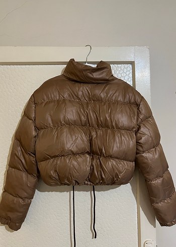 Diğer Düğmeli Kahverengi Kadın şişme mont