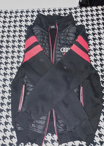 Y2k Siyah unisex Spor Fermuarlı Ceket - Görsel 7