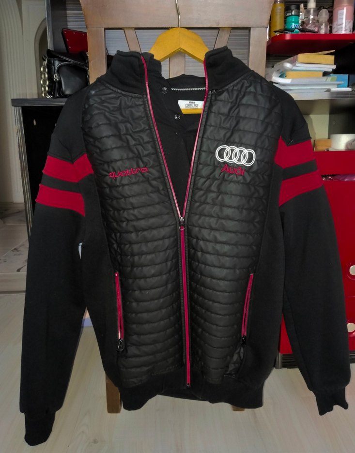 Y2k Siyah unisex Spor Fermuarlı Ceket - Görsel 4