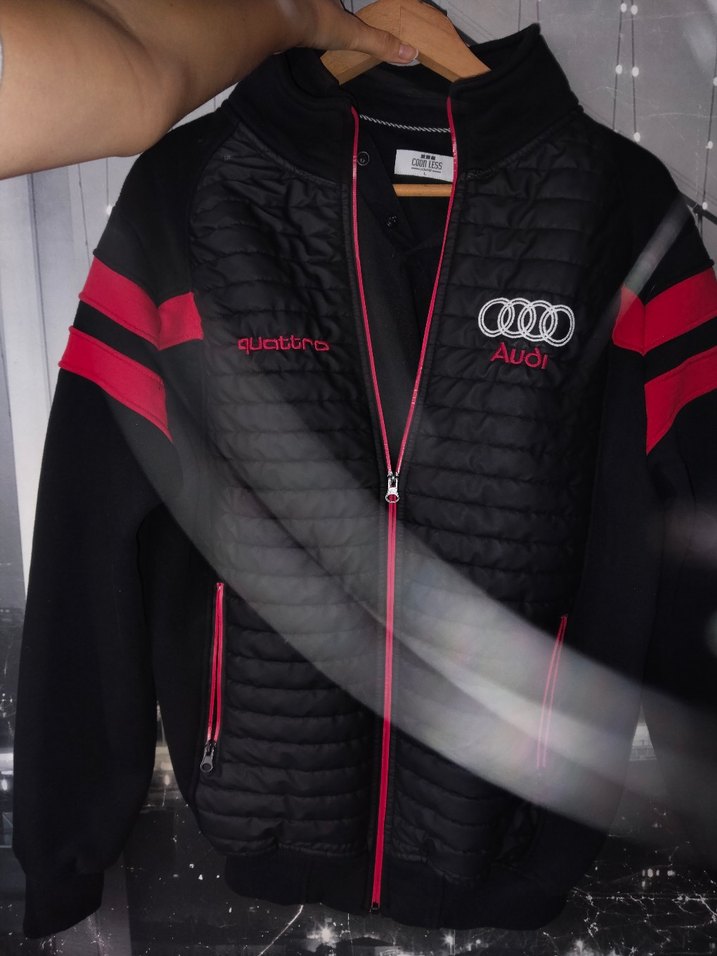 Y2k Siyah unisex Spor Fermuarlı Ceket - Görsel 2