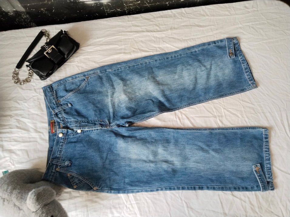 Vintage Tokalı Kısa Mini Kadın Kot - Görsel 2