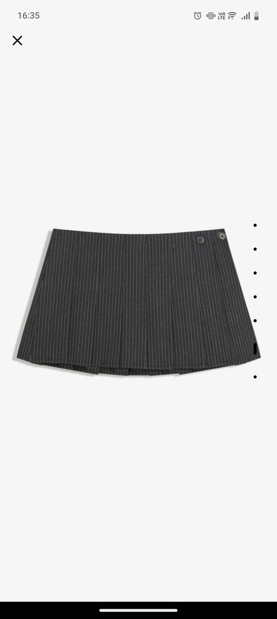 Bershka Gri Pileli Mini Etek - Görsel 5