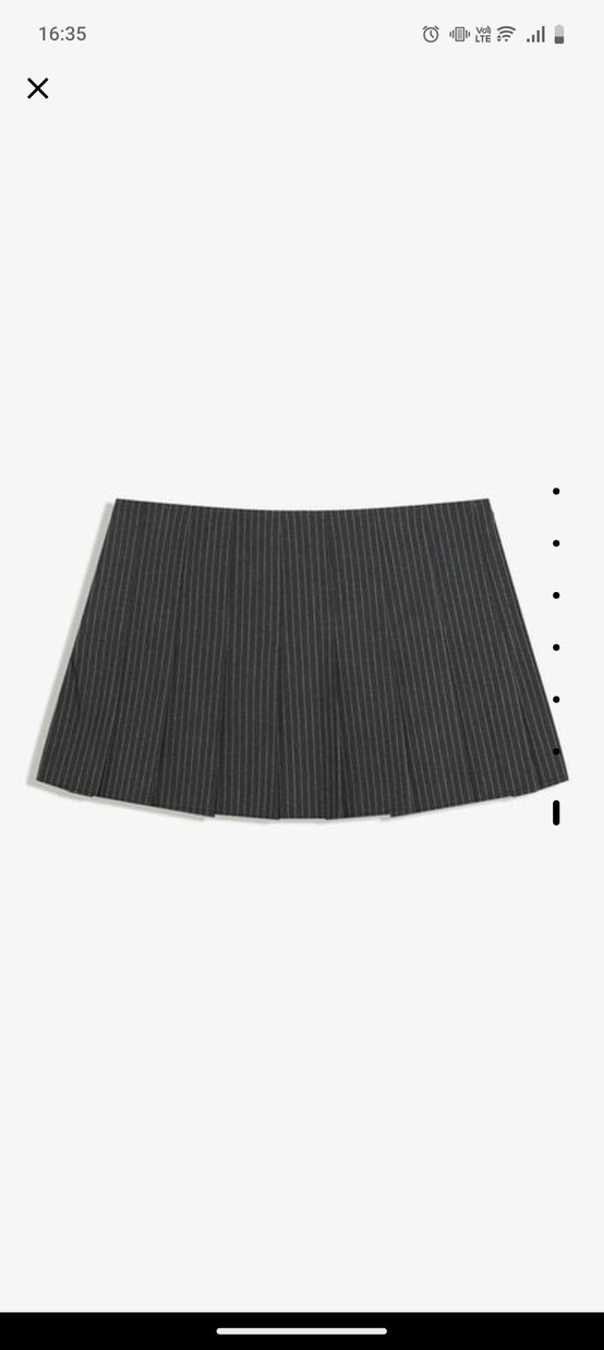 Bershka Gri Pileli Mini Etek - Görsel 4