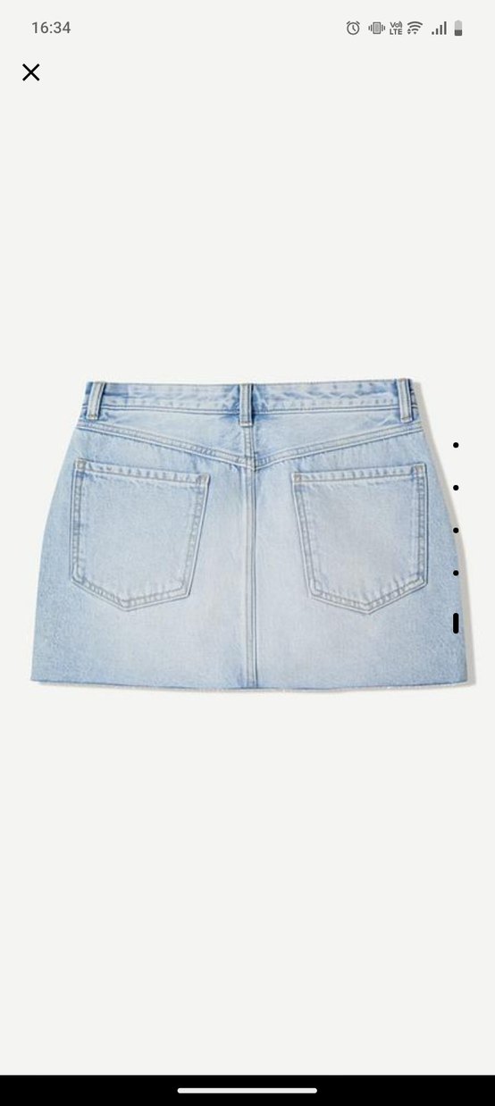 Bershka Mavi Mini Kot Etek - Görsel 5