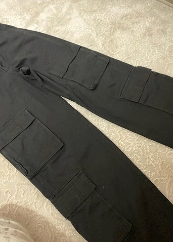 Siyah Çok cepli kargo pantolon - Görsel 3