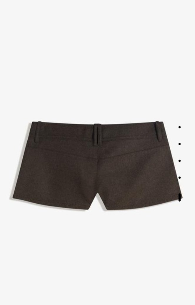 Düğmeli Kahverengi Mini şort - Görsel 2