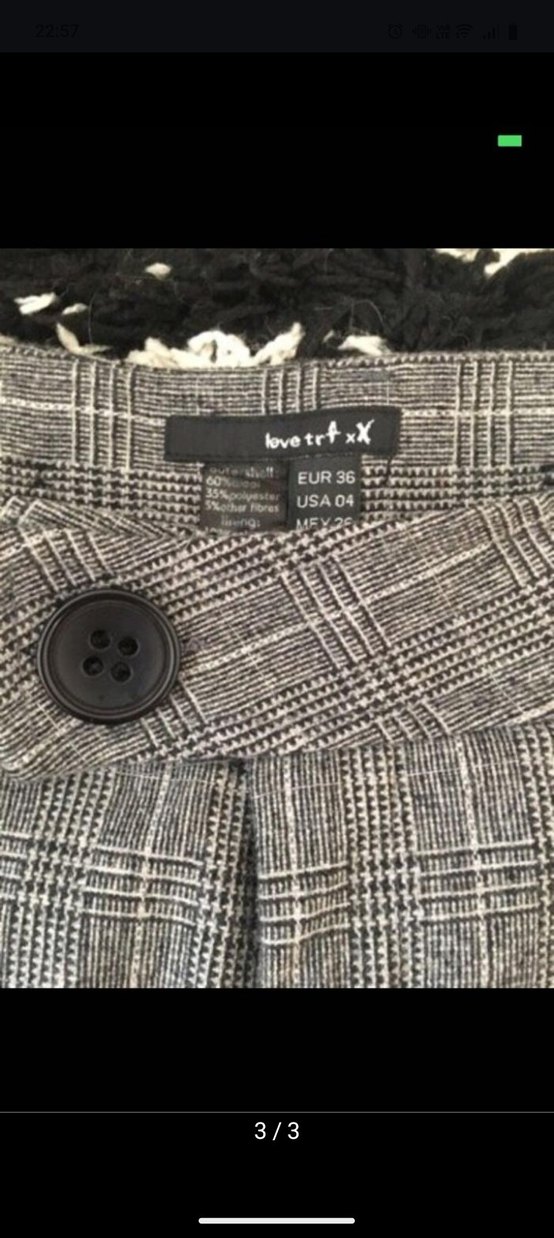 Düğmeli Gri Ekose Mini Şort - Görsel 3