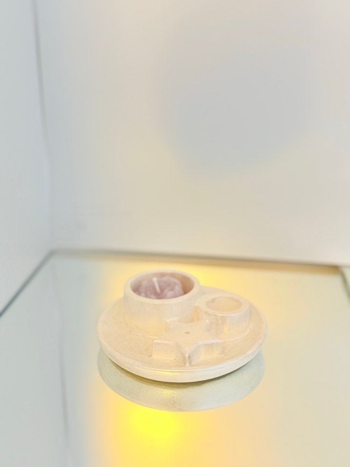 Beyaz Parlak Sedefli Mumluk ve tütsülük - Görsel 2