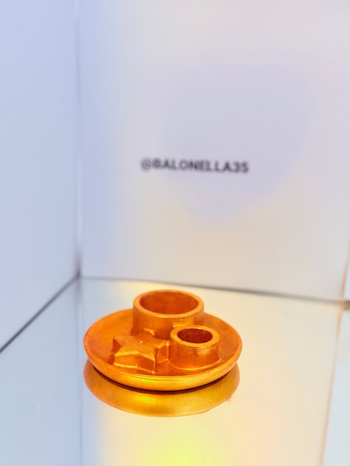 Altın Renkli Yuvarlak Mumluk ve Tütsülük - Görsel 2