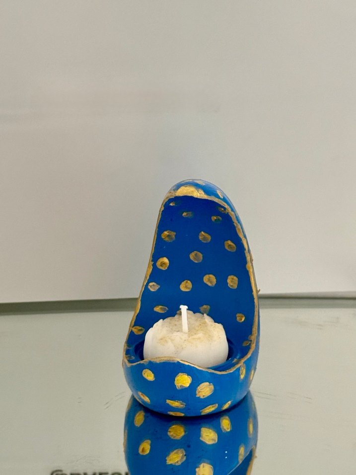 Mavi Ay Şeklinde Mumluk - Görsel 2