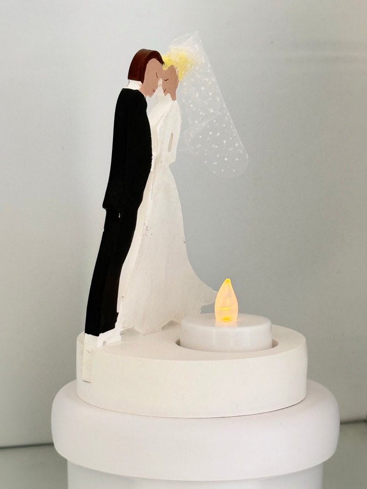 Beyaz Gelin ve Damat Biblo Mumluk - Görsel 3