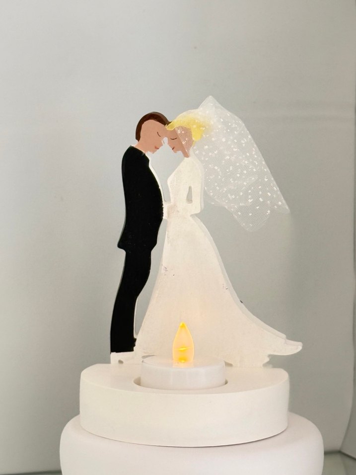 Beyaz Gelin ve Damat Biblo Mumluk - Görsel 2