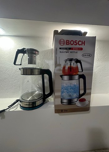  Beden Mavi Cam Çay Makinesi