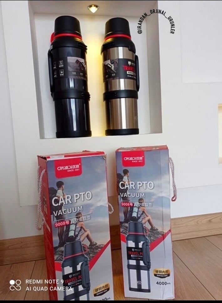 Siyah gri renk 4 LT termos - Görsel 4