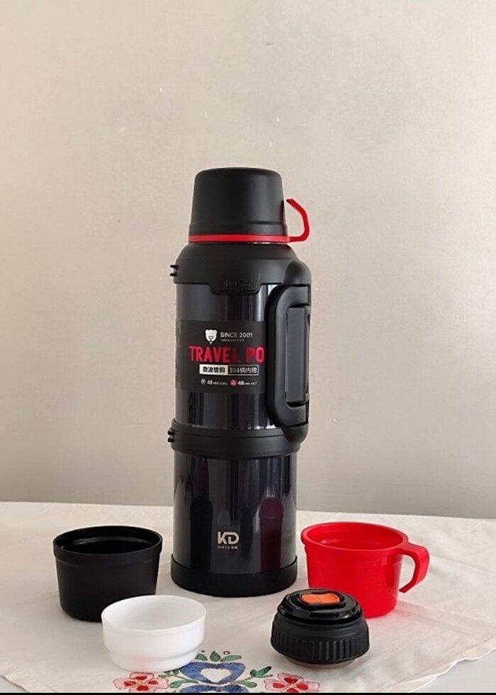 Siyah gri renk 4 LT termos - Görsel 3